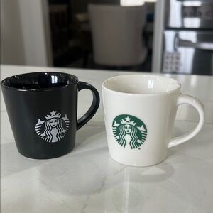 Black and White Starbucks espresso cups